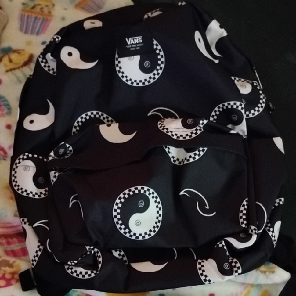 NEW Vans Black & White Yin Yang Checker Backpack